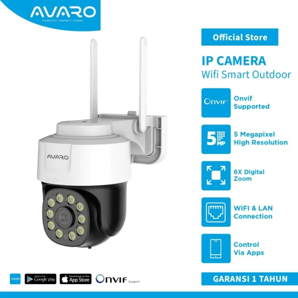 Gambar AVARO Smart WIFI IP Camera CCTV Outdoor CT02 5MP Color Nightvision